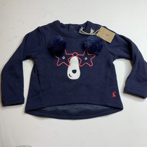 Joules Navy Blue Bear w/Glasses Sweatshirt